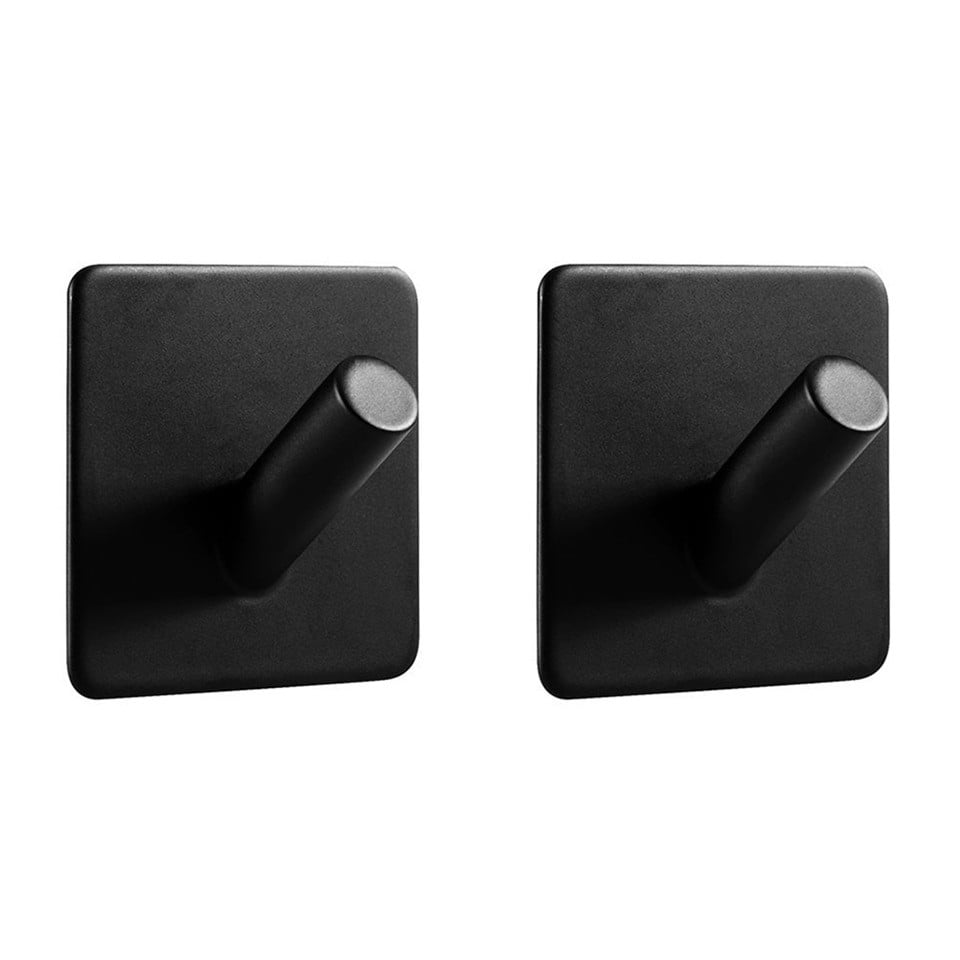 XIVADA Handdoekhaak Paza - RVS - Zwart - Set van 2