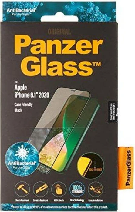 PanzerGlass Edge-to-Edge Antibacterial für Apple iPhone 6,1" - schwarz