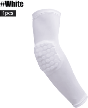 Inspire Curations Honeycomb Padded Arm Sleeve With Elbow Protection For Sports And Training white 1pcs xxl
