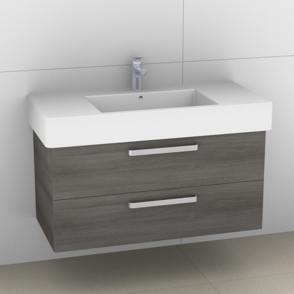 Artiqua 411 Waschtischunterschrank für Vero 032910 Graphit Struktur quer, 411-WU2L-D08-7098-401 411-WU2L-D08-7098-401