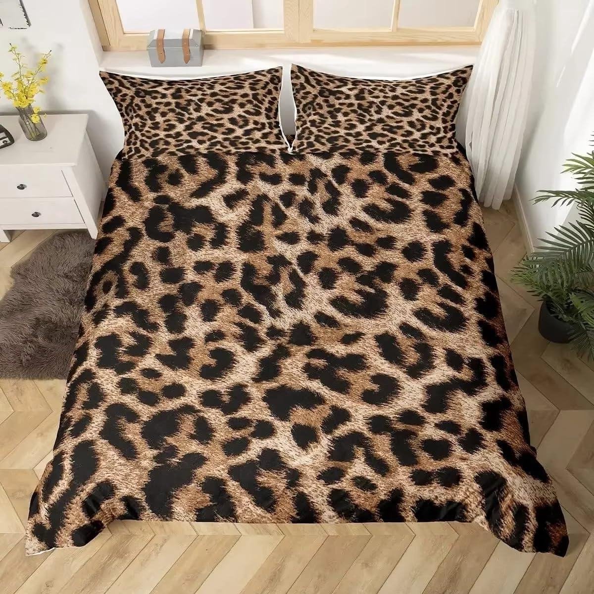 Dekbedovertrek Set met Dierenprint in Zachte Microvezel, 240 x 220 cm, Stijl 4