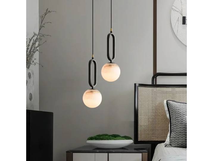 2025 moderne marbre suspension pour salon chambre chevet hôtel suspension lampe plafond lustres cuivre décoration maison