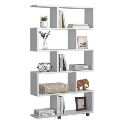 Dmora Bücherregal Dmarasch, Büroregal, Mobiler Buchhalter, Bücherbrett, 90x20h156 cm, Weiß