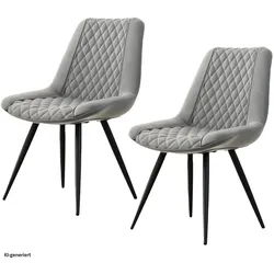 HTI-Living, Stühle, Esszimmerstuhl Astrid Kunstleder Grau (2x)