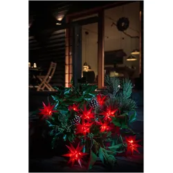 Novaliv, LED Weihnachtsdeko, Weihnachtsstern Dekostern 8cm ROT nur Innen LED Lampe mit Batteriefach