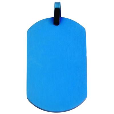 Dog Tag Anhänger AKZENT "aus Edelstahl, gravurfähig", blau, Schmuckanhänger, Herren, Edelstahl