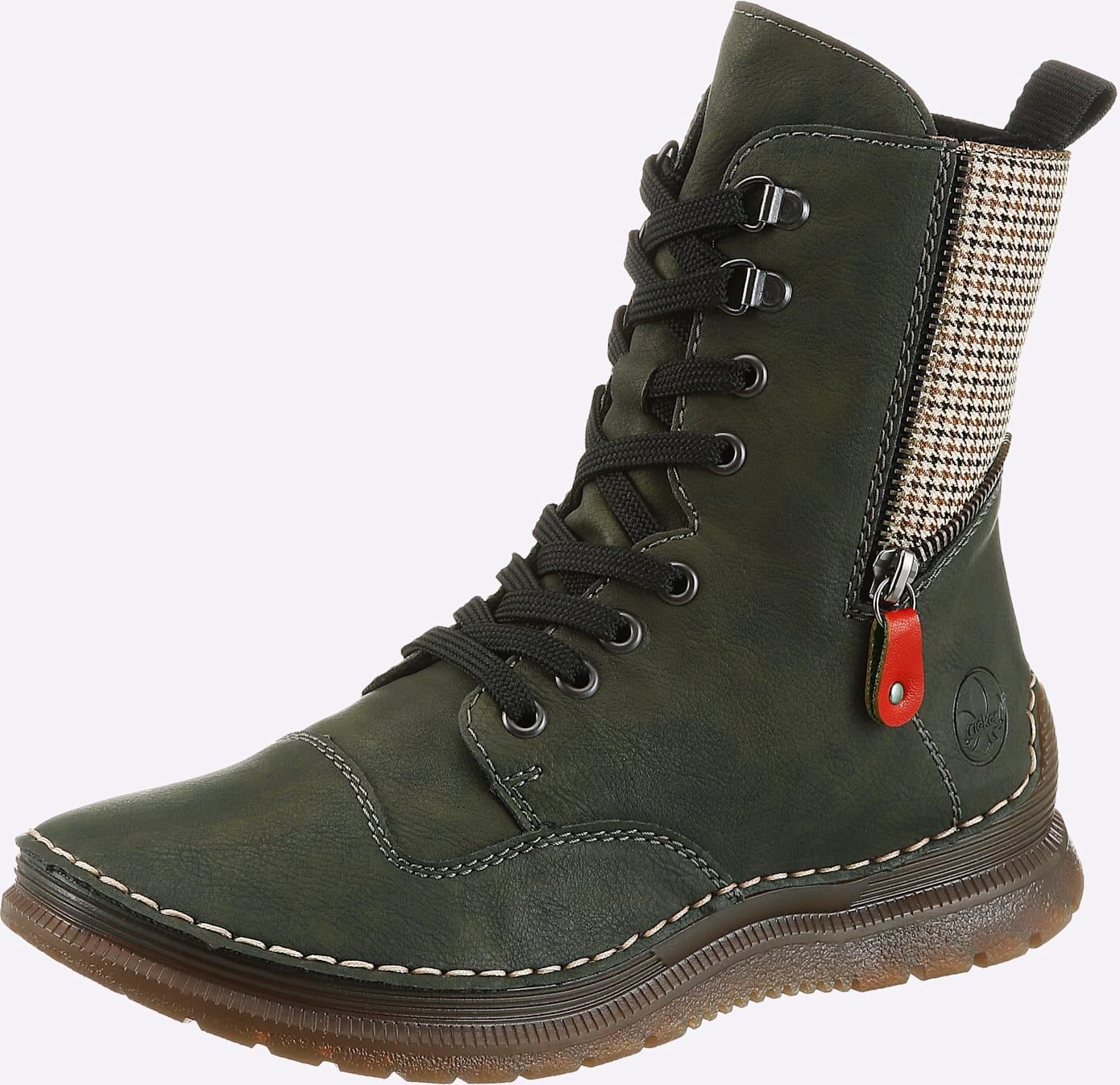 Stiefel RIEKER, Damen, Gr. 42, grün (khaki), Textil, Schuhe Stiefel khaki 42