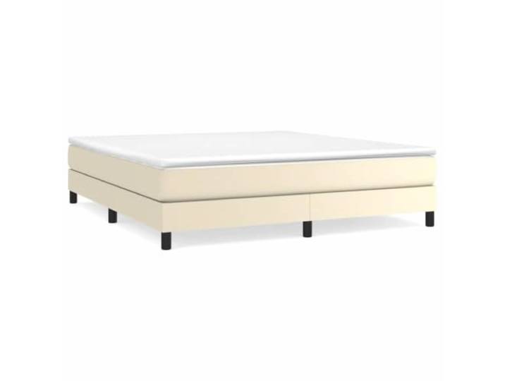 PUGYNBK Boxspringbett aus Kunstleder, 180 x 200 cm Taschenfederkernmatratze, mittlere Härte, gepolsterter Reißverschluss, einfache Reinigung
