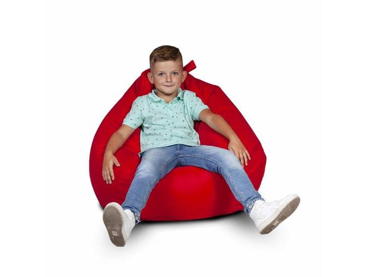 Oscar pouf polyester anti-taches avec poignée Rouge Nc12 Ecopuf