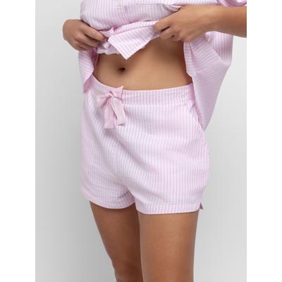 Pyjamashorts DORINA "Diana", Damen, Gr. XS, N-Gr, rosa (weiß, pink print), Obermaterial: 79% Polyester, 20% Polyamid, 1% Elasthan, gestreift, kurz, Hosen, fein gestreift, Bindeband vorn, seitliche Schlitze, weich, leicht