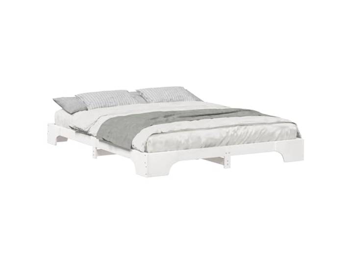 PUGYNBK Bettgestell 160 x 220 cm, Kiefer massiv Lattenrost, modernes Design, ohne Lattenrost, fester Stand, einfache Reinigung