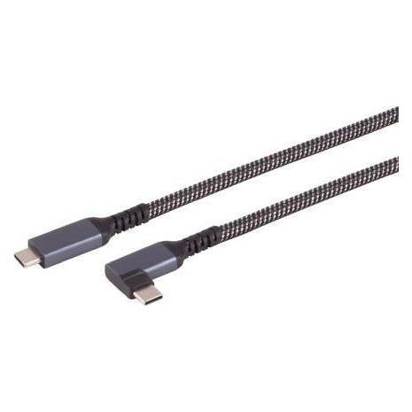 Shiverpeaks BASIC-S--USB-C Ladekabel, 3.2, 90°, 100W PD, Textil, 1m (BS14-75014) (1 m, USB 3.2 Gen 2, 100 W) (BS14-75014)