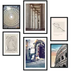 POSTER Set Mit 6 Vintage Rom A3 & A4 Rahmenlos