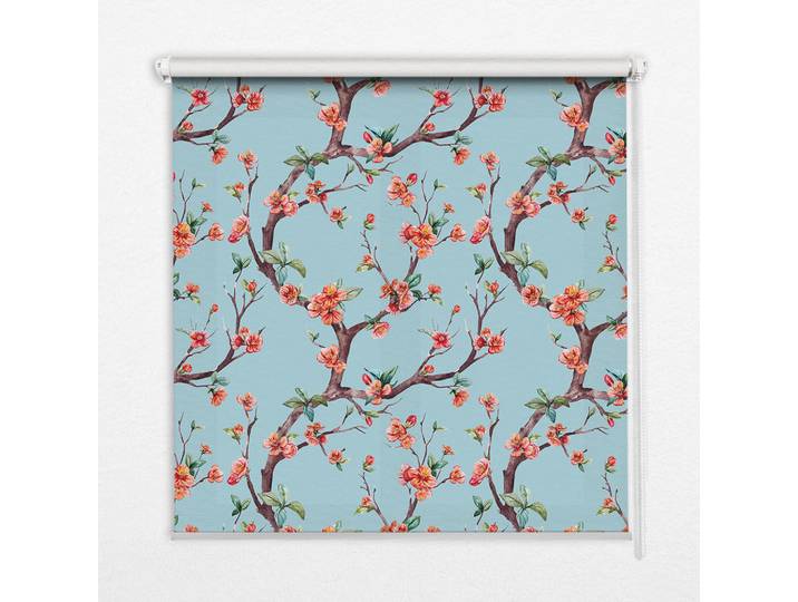 Tulup Innenrollo - Fensterrollo - Rollo - 140x140 cm - Blütenknospen von Bäumen, Rot, Kunststoff, Quadratisch, 140x140x0.5 cm, Heimtextilien, Vorhänge, Rollos