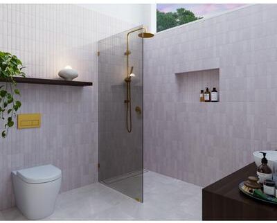 Glass Warehouse Ursa 30 in. x 78 in. Fully Frameless Glass Shower Panel - Single Fixed Panel with Gray Tint