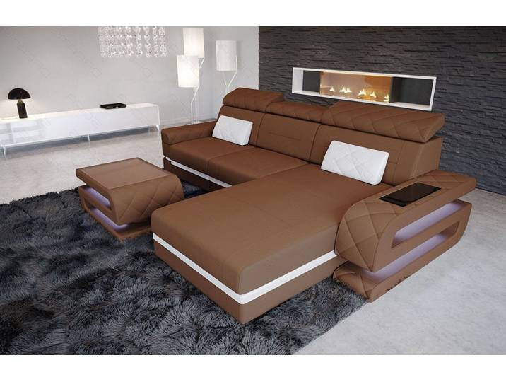 Ecksofa Bologna L-Form aus Stoff