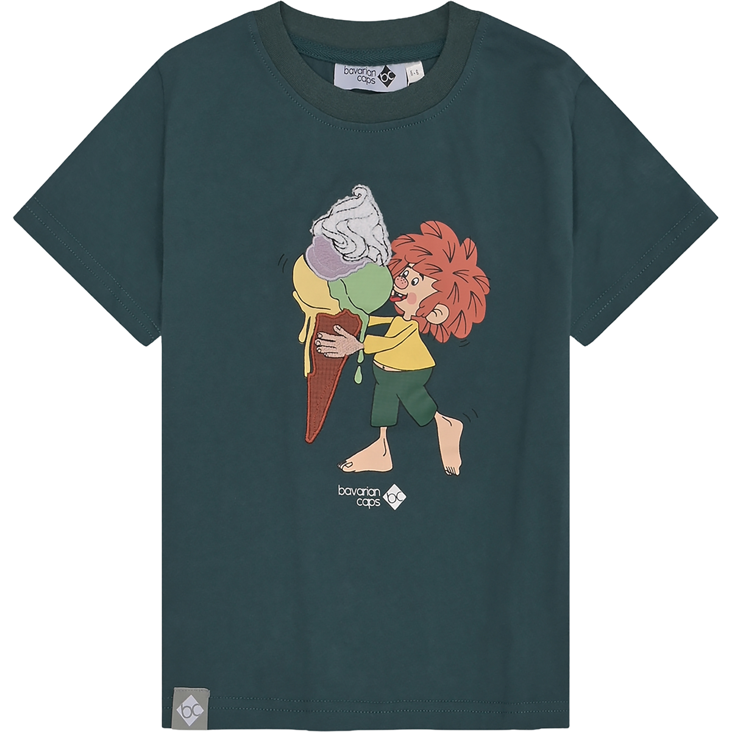 Bavarian Caps Pumuckl Eiscreme Kinder T-Shirts gruen Größe 152 Lifestyle Hautfreundlich
