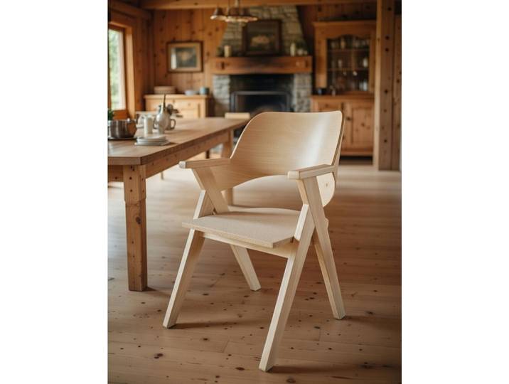 JVmoebel Esszimmerstuhl Holzstuhl mit Armlehnen im modernen Design für verschiedene Räume