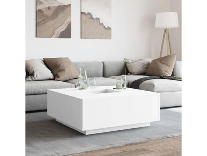 KTHLBRH Couchtisch, weiß, 100 x 100 x 40 cm, Spanplatte Stabiles mehrschichtiges Holz, stabile Platte, Seitentisch oder Beistelltisch, maximale Belastung 20 kg
