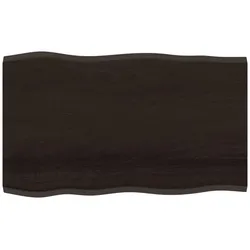 vidaXL Tischplatte 100x60x2 cm Massivholz Eiche Behandelt Baumkante