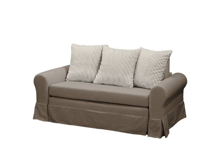Schlafsofa Larmond Braun/Taupe Webstoff Sari / Webstoff Habren 165cm Landhaus
