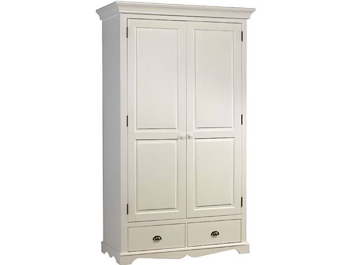 Armoire Penderie Blanche 2 Portes de Style Anglais
