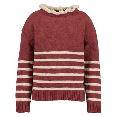 Strickpullover BLUE SEVEN "Pullover", Mädchen, Gr. 104, rot (3650, wein), 100% Polyester, normal, ohne Ausschnitt, Pullover Strickpullover