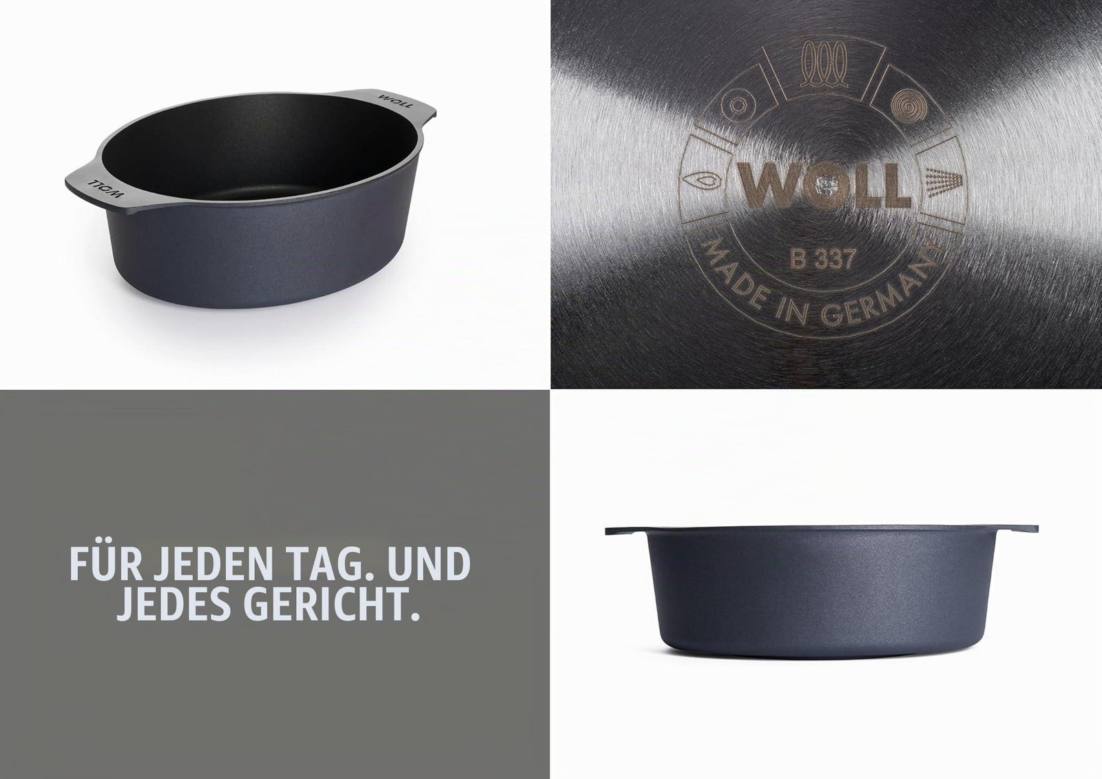 WOLL Diamond Lite braadpan met glazen deksel en siliconen handgrepen, 3,0 liter, 27x22 cm
