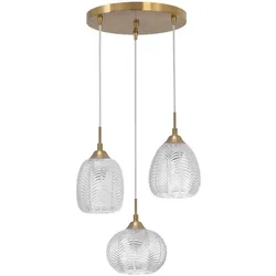 Nova Luce 9191542 Vario E27 Pendelleuchte Gold, Transparent