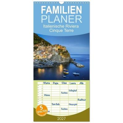 Familienplaner 2027 - Italienische Riviera Cinque Terre mit 5 Spalten (Wandkalender, 21 x 45 cm) CALVENDO