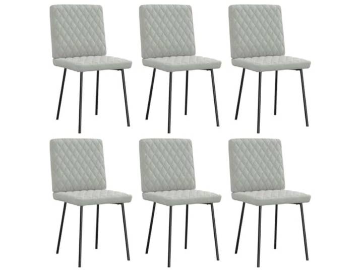 HGPOTUY 6er Set Esszimmerstühle Hellgrau Samt Metall-Holz-Gestell, Dicke Schaumstoffpolsterung, Vielseitig für Esszimmer, Wohnzimmer