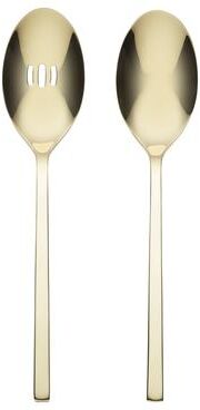 Oneida Allay Champagne Everyday Flatware 2 Piece Serving Spoon Set