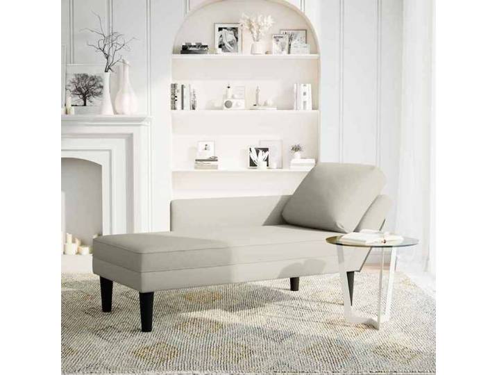 Les Soldes  Fauteuil long (1 PLACE) - CLOUD - Transat SALON - avec coussin et accoudoir droit crème velours J1724