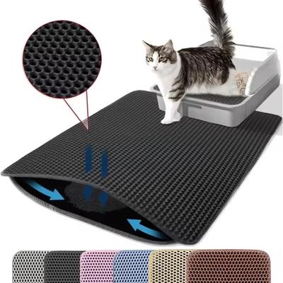 Inspired Finds Waterproof Double Layer Cat Litter Mat For Easy Clean Up & Floor Protection black 23.62x35.43in