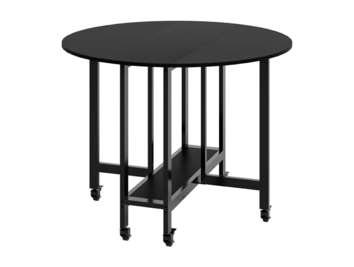 Koioplie Esstisch 100x100x75 cm Klappbar Holz Schwarz Küche Esszimmer Ablagefläche, Rollen, platzsparend, Esszimmer, flexible Nutzung