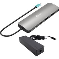 USB-C Metal Nano 2x HDMI Docking Station, Notebook HDMI, USB-C, PD, mit Ladegerät