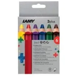 Lamy, Malstifte, 3-in-1 Buntstifte 3plus, 18er Kartonetui Aquarell-, Wachsmal- und Farbstift in Einem (18x)