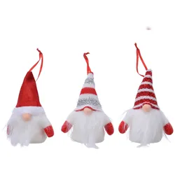 Christmas Decorations 1 Weihnachtswichtel 7cm Textil Dekofigur Weihnachten Christbaumschmuck rot weiß