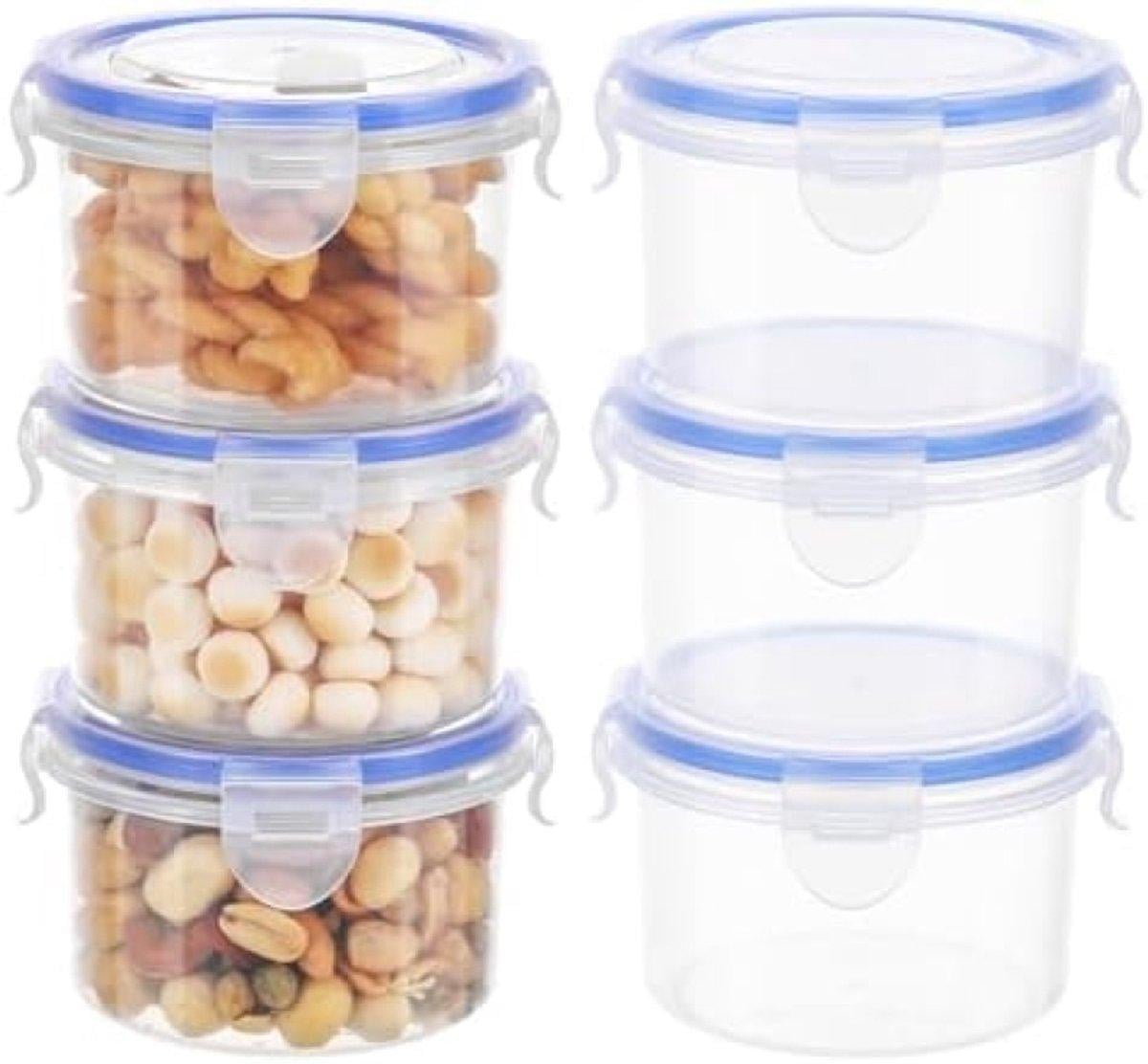 PromoHome 6-delige set luchtdichte voedselopslagcontainers, 300 ml, transparant, stapelbaar, vaatwasmachinebestendig