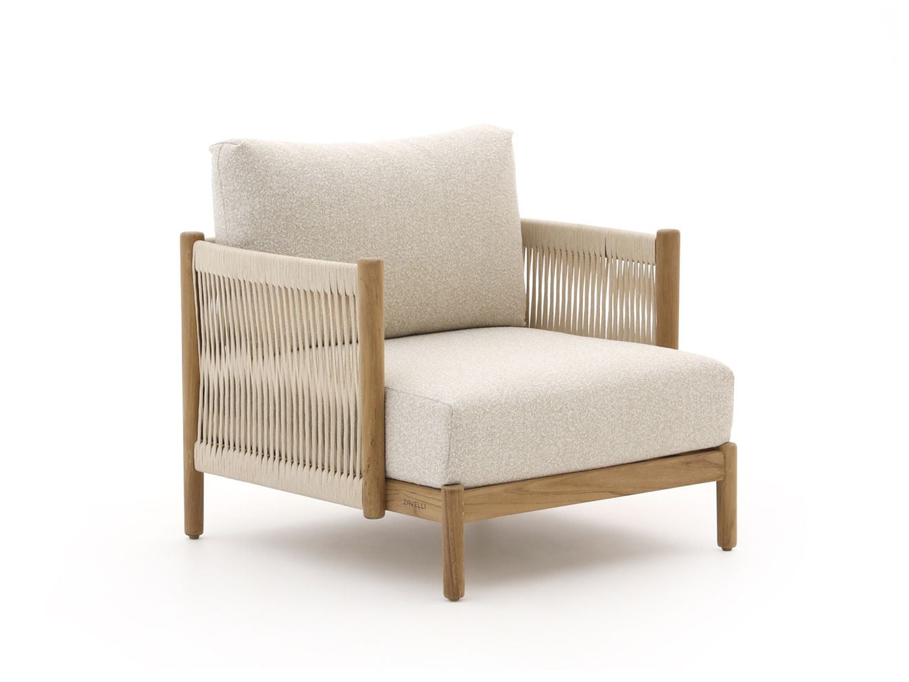 Zavelli Convivia Lounge tuinstoel van teakhout in grijs en beige