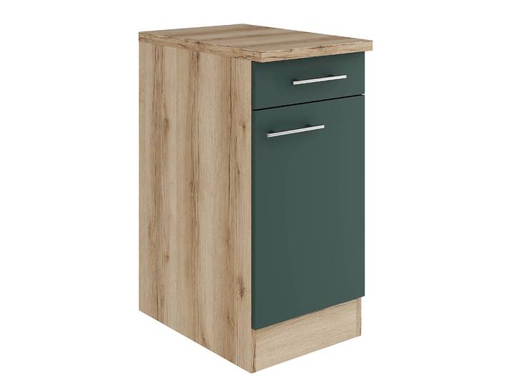 Meuble bas 40cm Vert/Vert/Imitation chêne sauvage