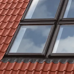 VELUX Kombi-Eindeckrahmen 10-16 EKW FK04 2021M Ziegel hoch/Welle unten links/rechts Alu
