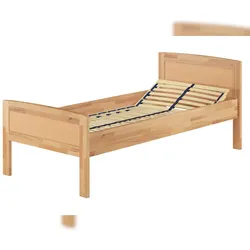 Erst-Holz Einzelbett Buche hohes Seniorenbett 90x220 Überlänge V-60.72-09-220 Federholzrahmen inkl.