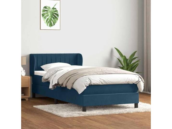 RJPLMFV Lattenrost, 80 x 220 cm, mit Matratze, Veloursblau Taschenfedern, verstellbarer Kopf, abnehmbarer Bezug, atmungsaktiver Komfort