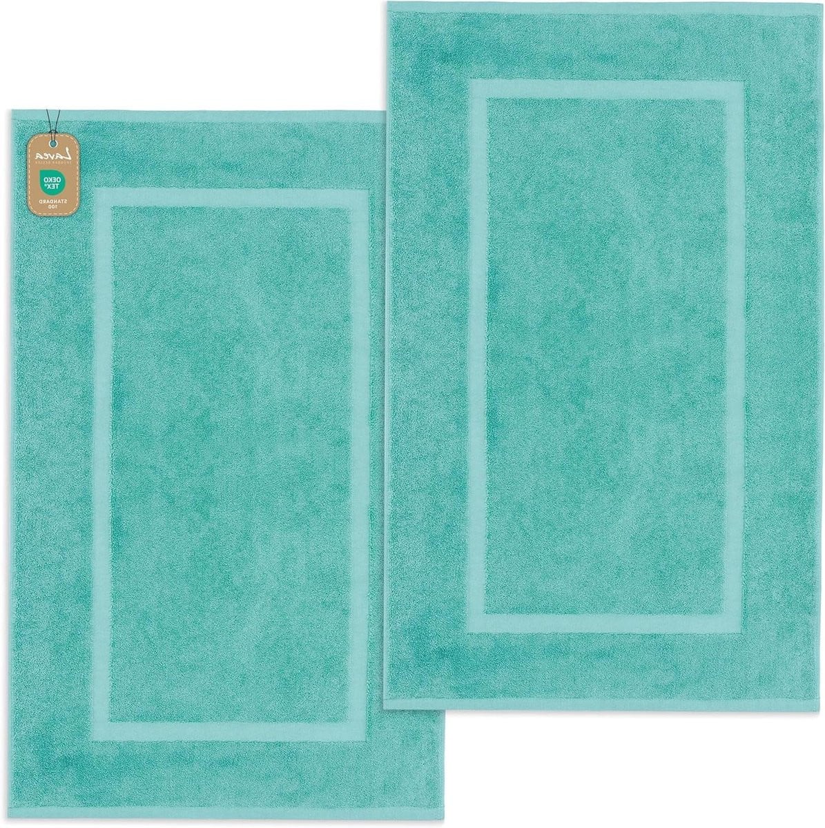 Badmat Set Turquoise - Extra Absorberende Badkamer Matten - 50 x 80 cm