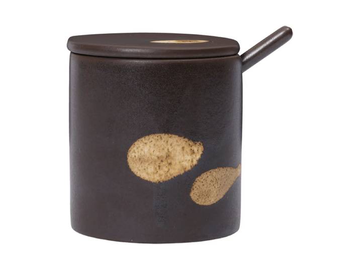 Ferm Living Boîte avec cuillère Koyo Dark brown-buff