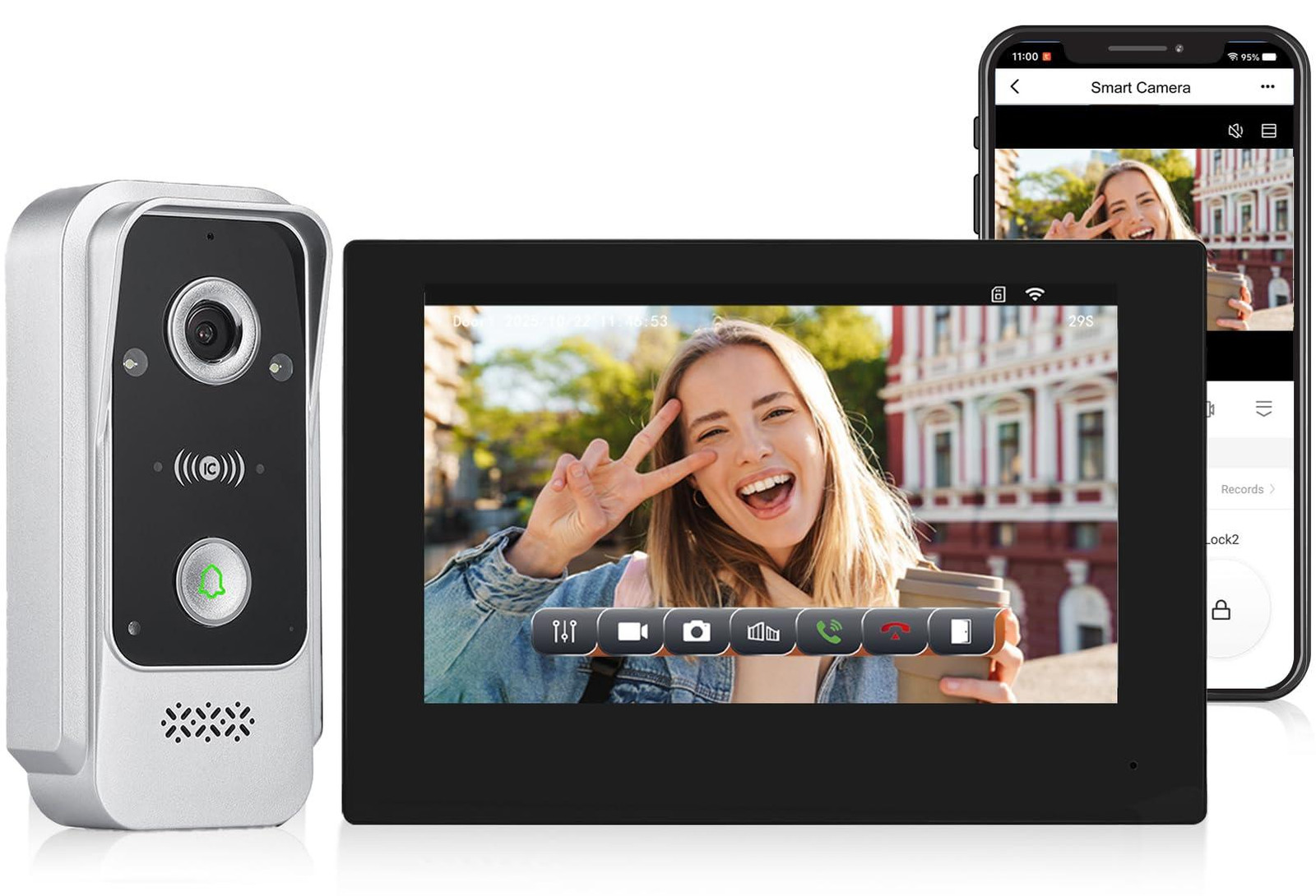 Selius Beveiligingscamera Video Intercomsysteem - Bekabeld 1080p Resolutie - Voor Buitenbeveiliging