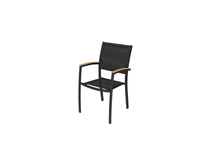 Fauteuil de jardin Empilable Aluminium Noir Gaya HYBA