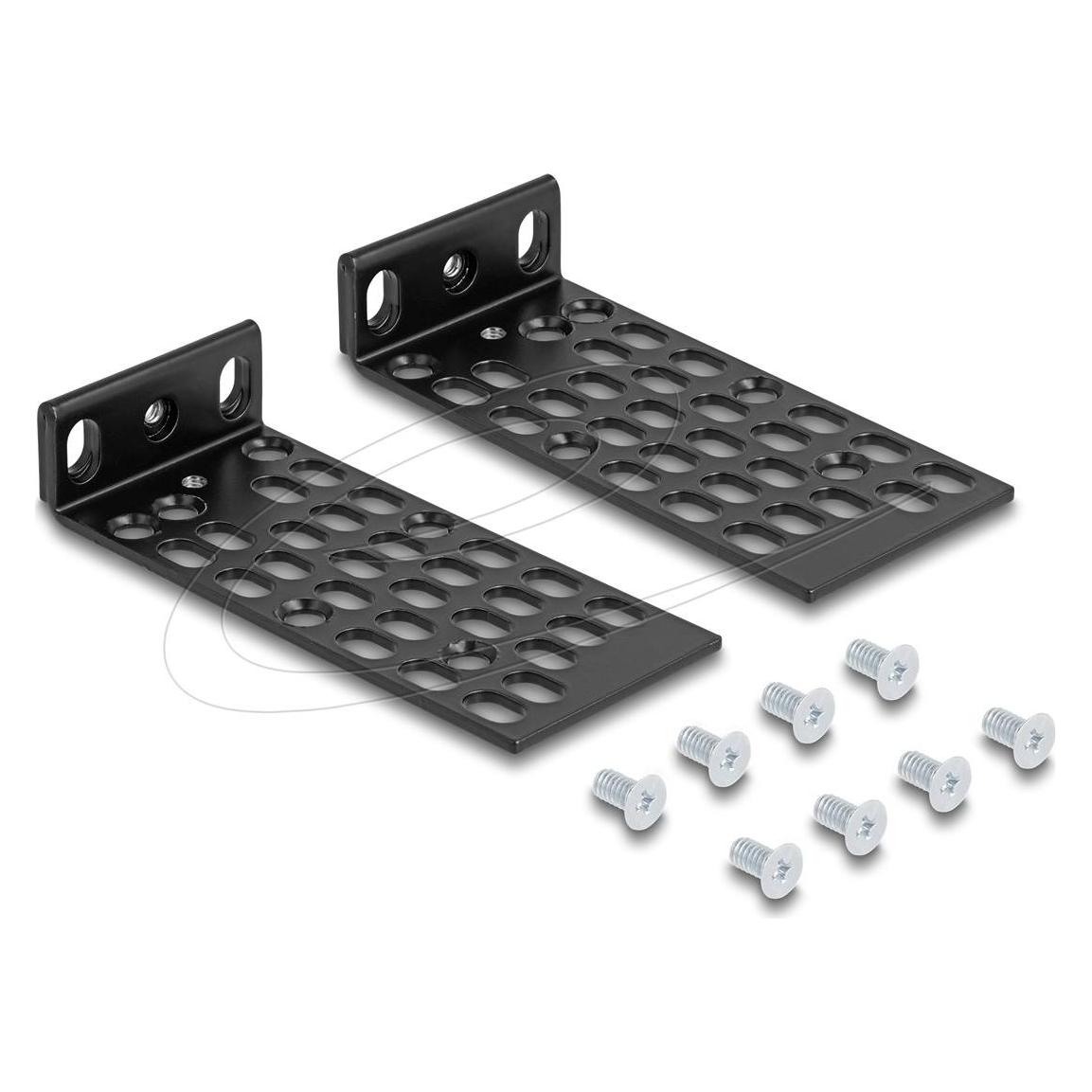 Delock Universelles Rack Montage Set 2 Stück schwarz (67281)