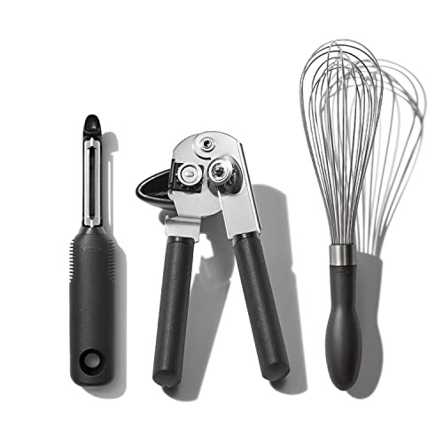 OXO Good Grips 3-delige keukengereiset met schiller, aardappelstamper en blikopener